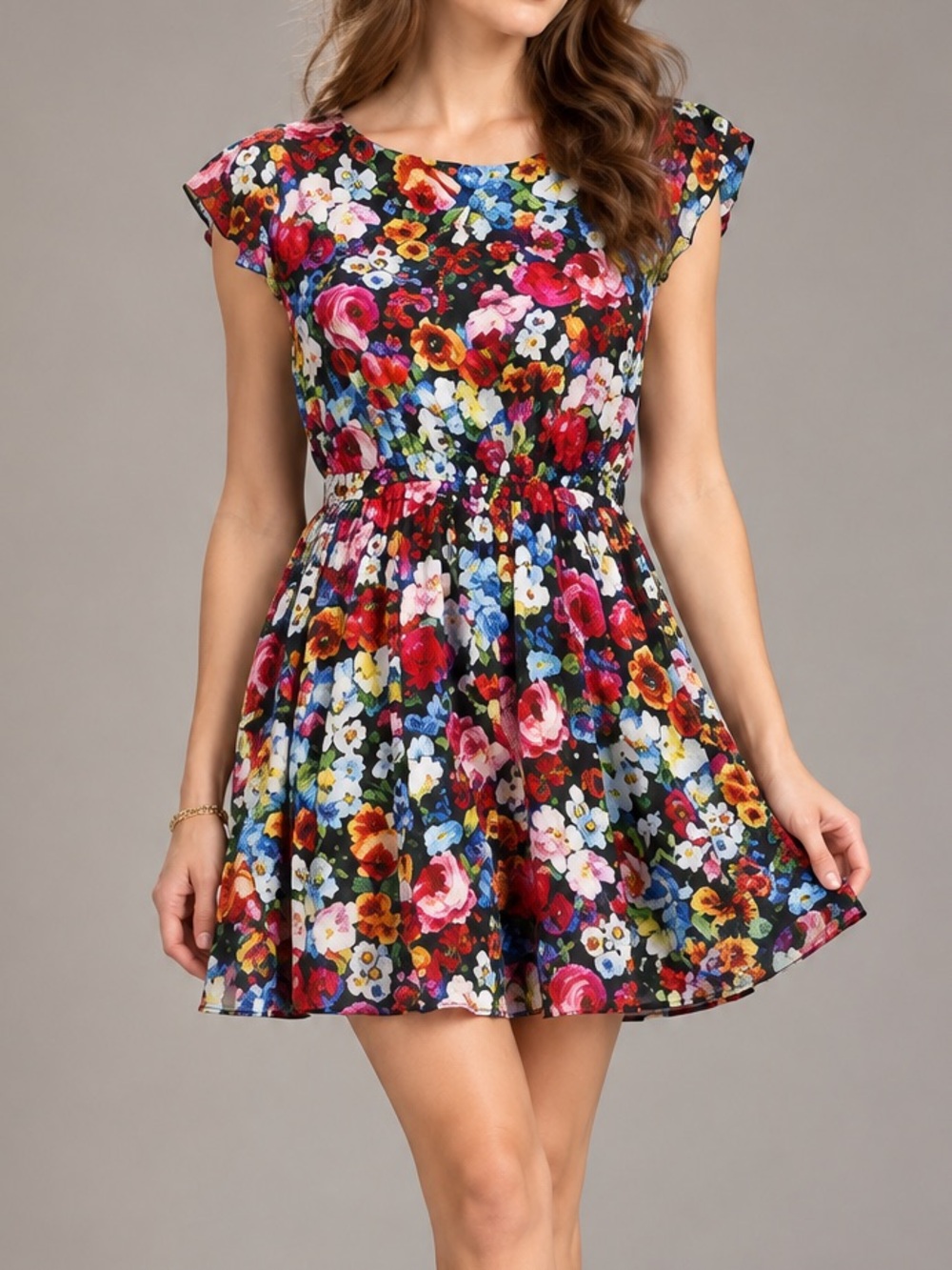 Alice + Olivia Matilda Silk Bouquet Floral Mini Dress XS Taylor Swift